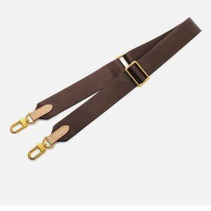 Adjustable Brown Canvas Multi-Pouch Strap For Crossbody Bags Like LV NWT